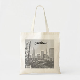 Bolso De Tela Riverview Cleveland B&W Tote Bag