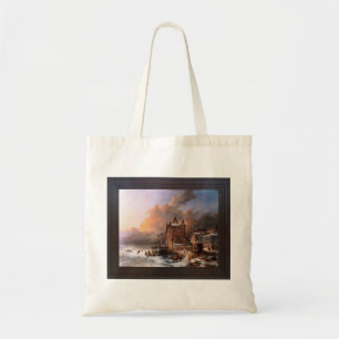 Bolso De Tela Rivière Gelée Avec Patineurs por Andreas Schelfhou