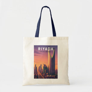 Bolso De Tela Riyadh Arabia Saudita Ilustración Arte de Viaje Re