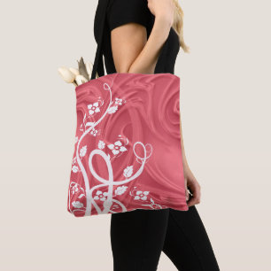 Bolso De Tela Rizos Sobre Obra de Arte Roja