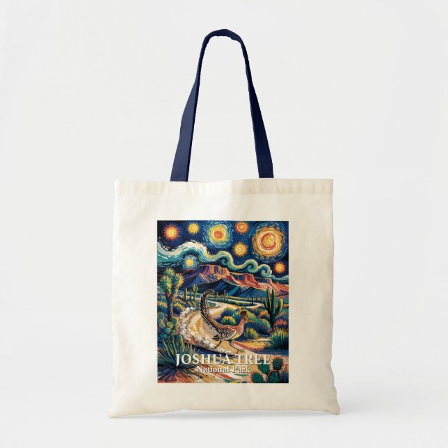 Bolso De Tela Roadrunner of Joshua Tree Van Gogh Night Custom (Frente)