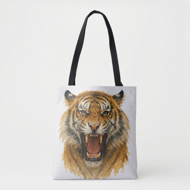 Bolso De Tela Roar de lo salvaje: Fuerza en cada franja (Anverso)