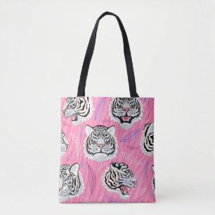Bolso De Tela Roar de tigres blancos: Patrón de selva tropical d