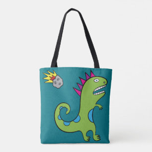 Bolso De Tela Roary el T-Rex - todo encima - imprima la turquesa