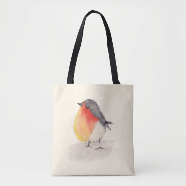 Bolso De Tela Robin de acuarela (Anverso)