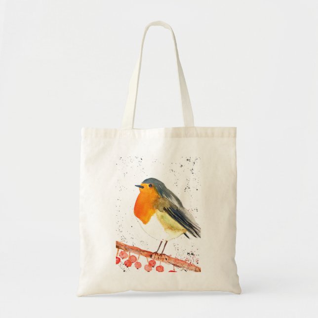 Bolso De Tela robin de navidades (Frente)