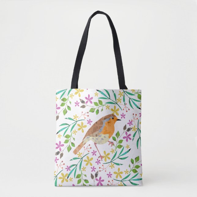 Bolso De Tela Robin el pájaro de los Navidades (Anverso)