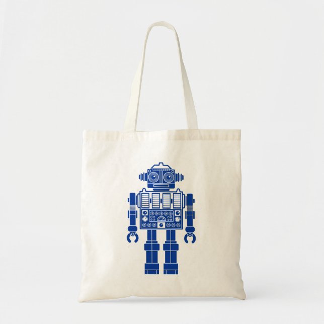 Bolso De Tela Robot 270620/08 - Azul marino y blanco (Frente)