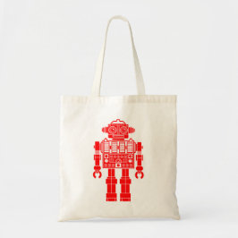 Bolso De Tela Robot 270620/08 - Rojo y Blanco