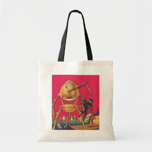 Bolso De Tela Robot Alien de Ciencia Ficción Antiguo Captura Hom