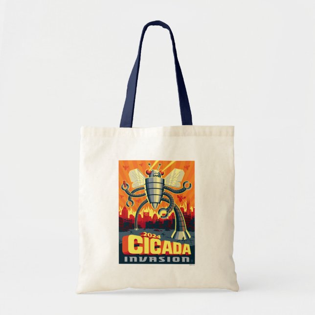 Bolso De Tela Robot Cicada (Frente)
