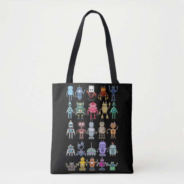 Bolso De Tela Robot Collection Science Technology Robots (Anverso)