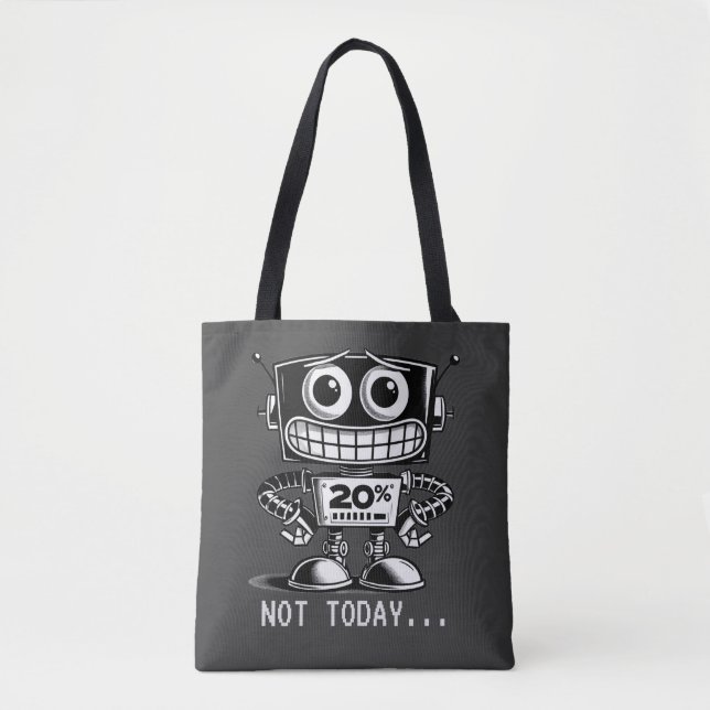 Bolso De Tela Robot de bajo consumo - No hoy... (Anverso)