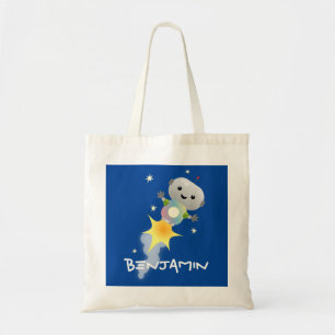 Bolso De Tela Robot lindo volando en el ilustracion del personal