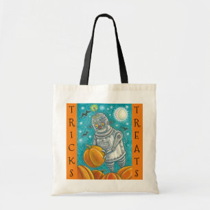 BOLSO DE TELA ROBOT PICKING PUMPKINS, HALLOWEEN TRICK O TRATAMIE