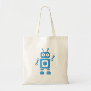 Bolso De Tela Robot retro azul