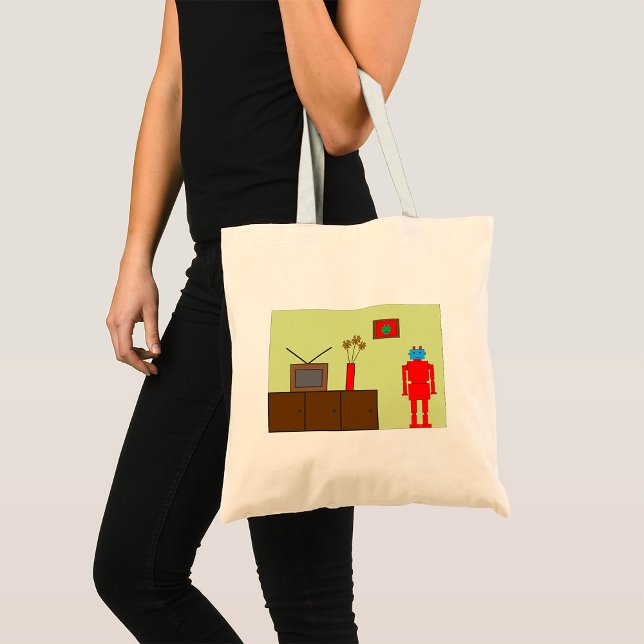 Bolso De Tela Robot rojo retro (Subido por el creador)