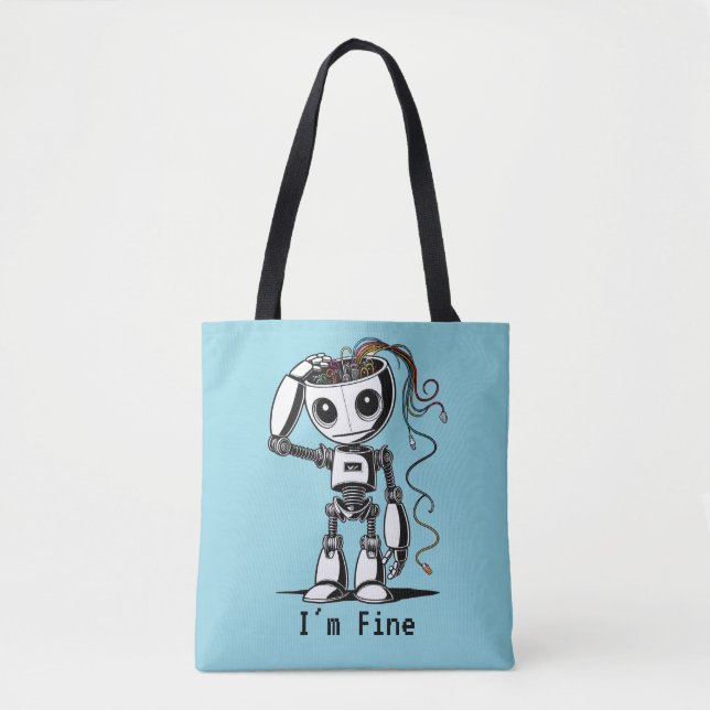 Bolso De Tela Robot roto - Estoy bien (Anverso)