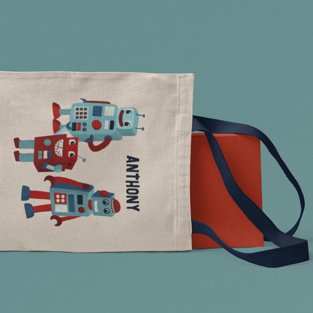 Bolso De Tela Robots personalizados retro-ciencia ficción (Subido por el creador)