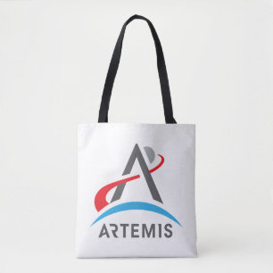 Bolso De Tela Roca blanca con el logotipo de Artemis de la NASA
