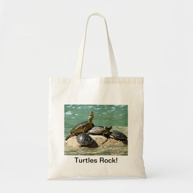 Bolso De Tela ¡Roca de las tortugas! (Frente)