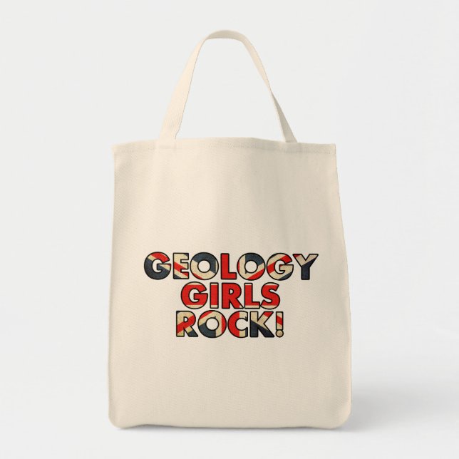 Bolso De Tela ¡Roca de los chicas de la geología!  (Bandera (Frente)