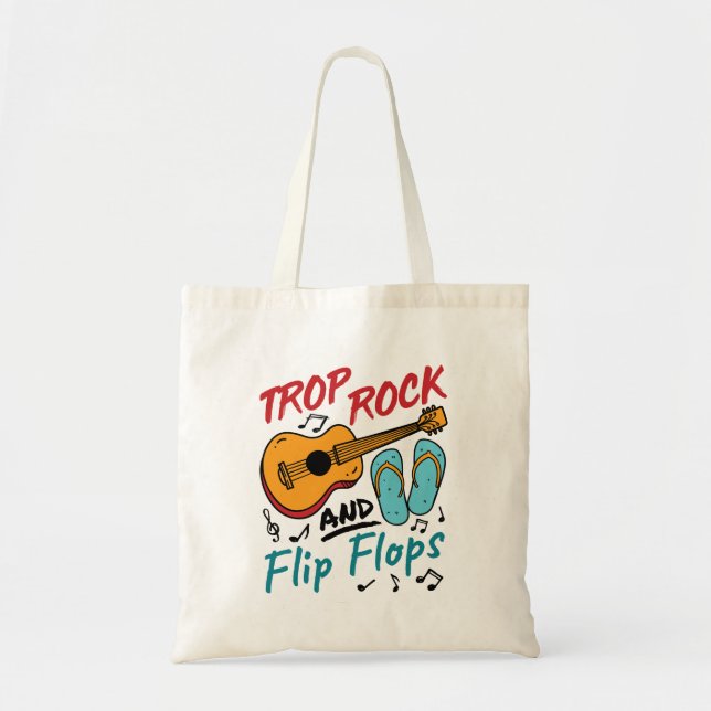 Bolso De Tela Roca Tropical y Flip Flops (Frente)