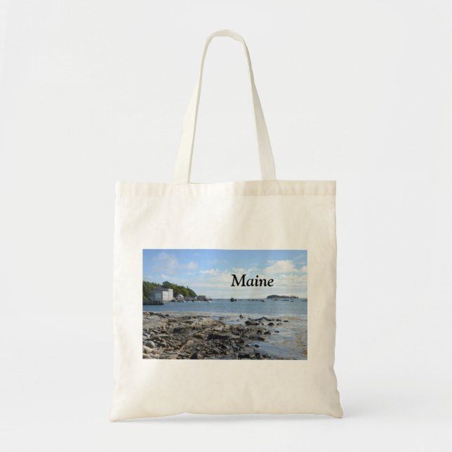 Bolso De Tela rocas a lo largo de la costa de Maine (Frente)