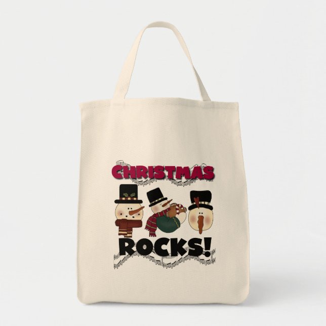 Bolso De Tela Rocas de los Navidades de nieve (Frente)