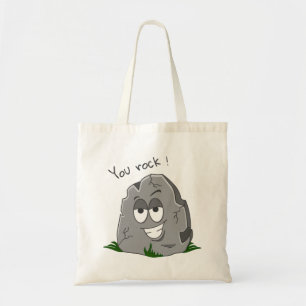 Bolso De Tela ¡Rocas! Funny Gray Personalizado Stone