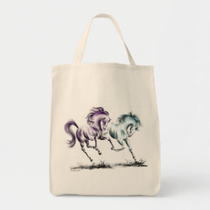 Bolso De Tela Rociando Carreras Caballos salvajes