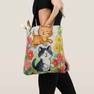 Bolso De Tela Rociando gatos de campo en los jardines