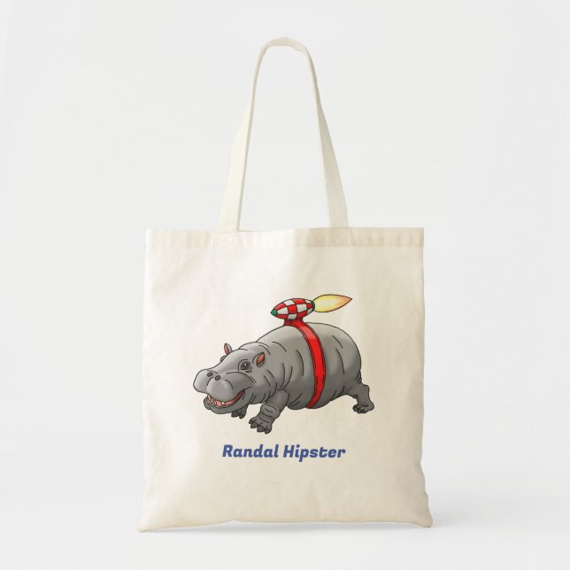 Bolso De Tela Rocket Hippo (Frente)