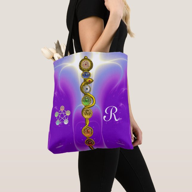 BOLSO DE TELA ROD ASCLEPIUS 7 CHAKRAS,ENERGÍA ESPIRITUAL DE YOGA (Detalle)