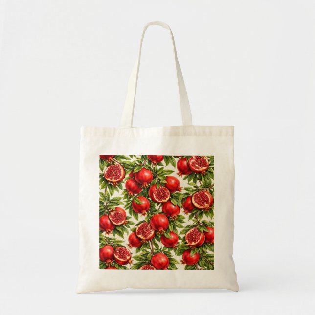 Bolso De Tela Rodajas de Granada Botánico (Frente)