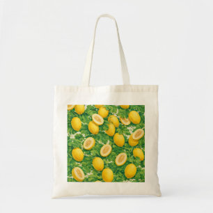 Bolso De Tela Rodajas de Melón Amarillo Patrón Botánico