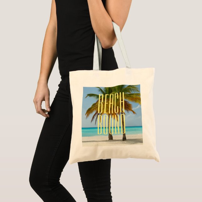 Bolso De Tela Rodeado De Playa Tropical (Anverso (producto))