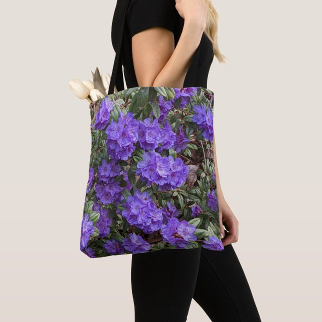 Bolso De Tela Rododendros morados florecen (Detalle)