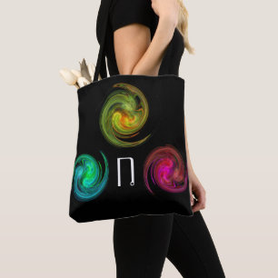 Bolso De Tela ROJO AMARILLO AZUL LUZ VORTEX Monograma Negro