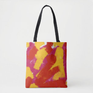 Bolso De Tela Rojo, amarillo y rosa