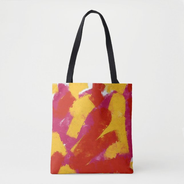Bolso De Tela Rojo, amarillo y rosa (Anverso)