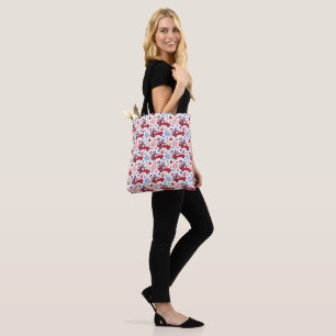 Bolso De Tela Rojo, blanco y azul