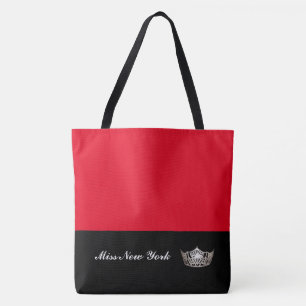Bolso De Tela Rojo Bolso-Grande del tote de plata de la corona