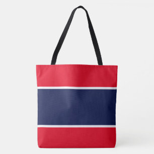 Bolso De Tela Rojo Brillante Blanco Azul Marino Rayas Profesiona