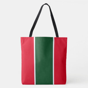Bolso De Tela Rojo Brillante De Navidad Bosque Verde Blanco Raya