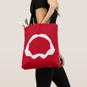 Bolso De Tela Rojo de sangre de dientes de tiburón