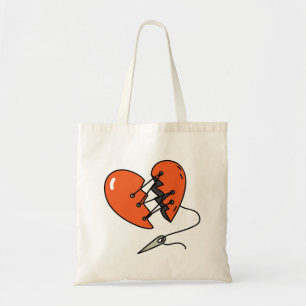 Bolso De Tela Rojo del corazón roto