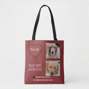 Bolso De Tela Rojo Discreto Tributo Doble Cara para Mascota