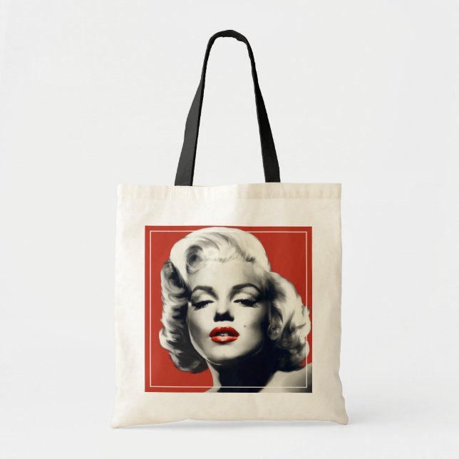 Bolso De Tela Rojo en los labios rojos Marilyn (Frente)
