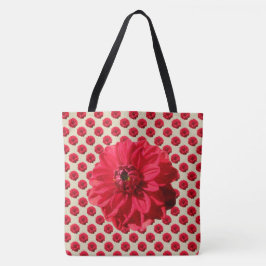 Bolso De Tela Rojo floral botánico en cualquier color